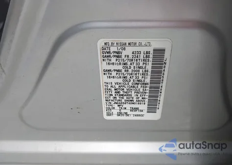 2008 Nissan Rogue S from USA, damaged, VIN JN8AS58T48W016919